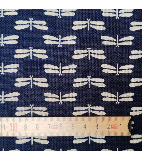 Japanese fabric Rustic Indigo: 'Tonbo' (Dragonfly)