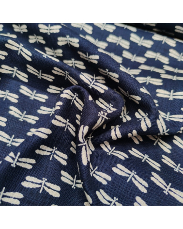 Japanese fabric Rustic Indigo: 'Tonbo' (Dragonfly)