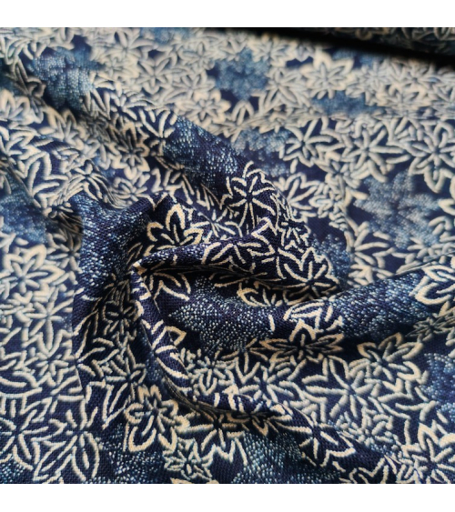Japanese fabric Rustic Indigo. 'Momiji'