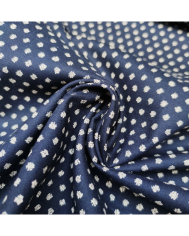 Japanese polka-dotted "mame shibori" cotton fabric in blue