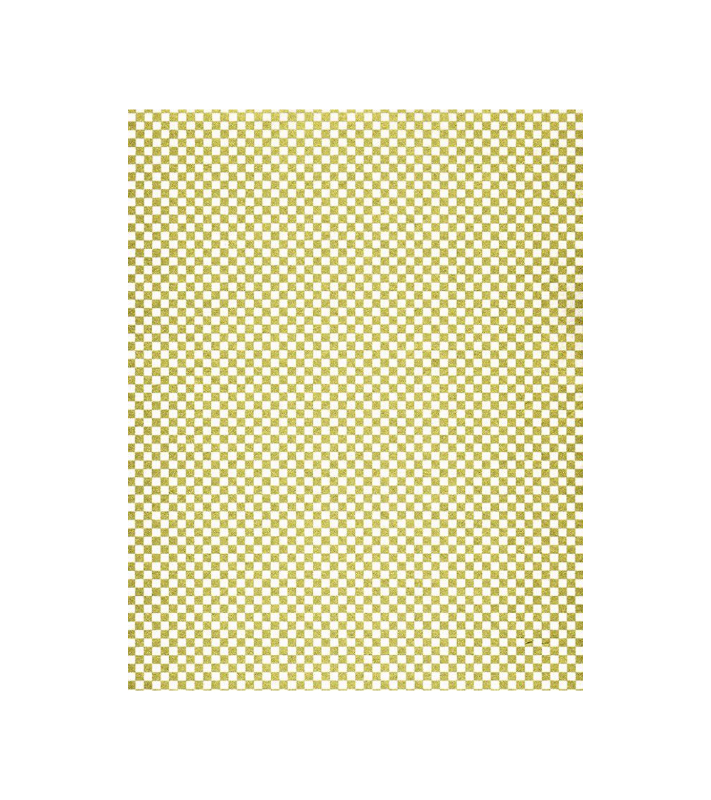 Papel Chiyogami de damero en dorado y blanco