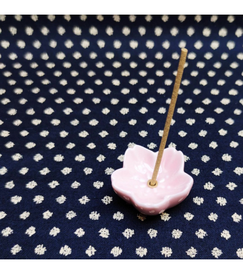 Portaincienso de cerámica en forma de sakura, flor de cerezo