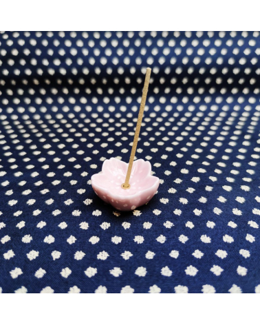 Portaincienso de cerámica en forma de sakura, flor de cerezo