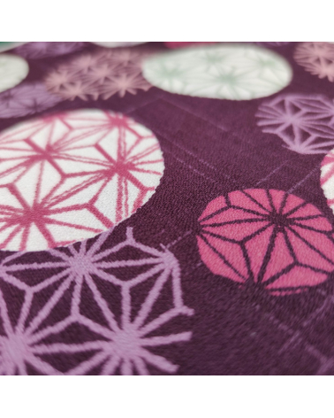 Japanese cotton fabric "Asanoha circles" in burgundy.