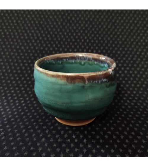 Bluish-green Japanese tea bowl