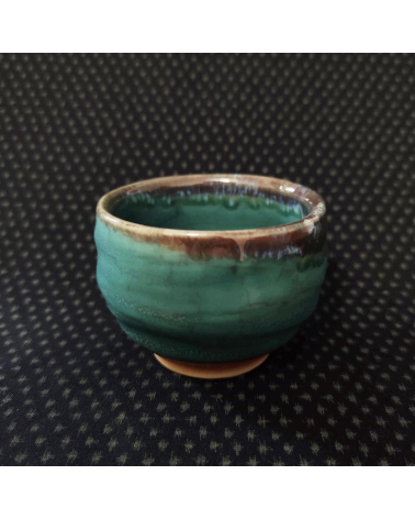 Bluish-green Japanese tea bowl