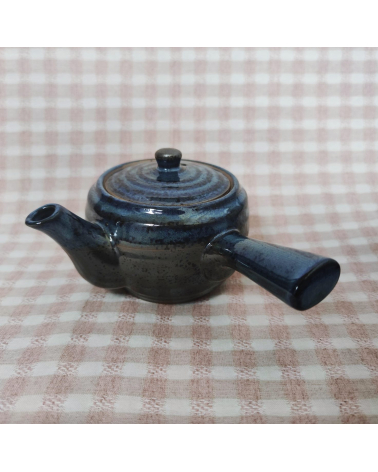 Blue and grey Japanese ceramic teapot.