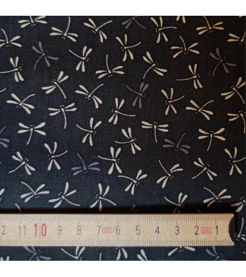 Japanese 'Tonbo' cotton fabric over black
