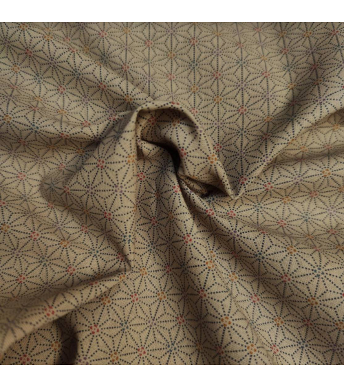Japanese fabric. Asanoha in tan color.