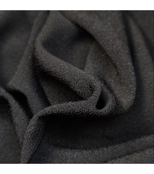 Japanese Crepe fabric in deep black