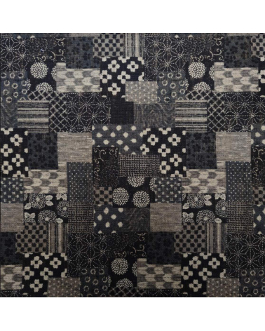 Japanese fabric Rustic Indigo. 'Boro II' in black