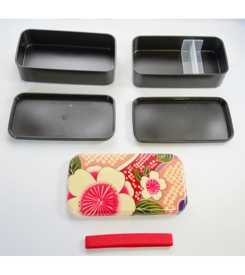 Bento box (Lunch box) yuzen rosa mediana