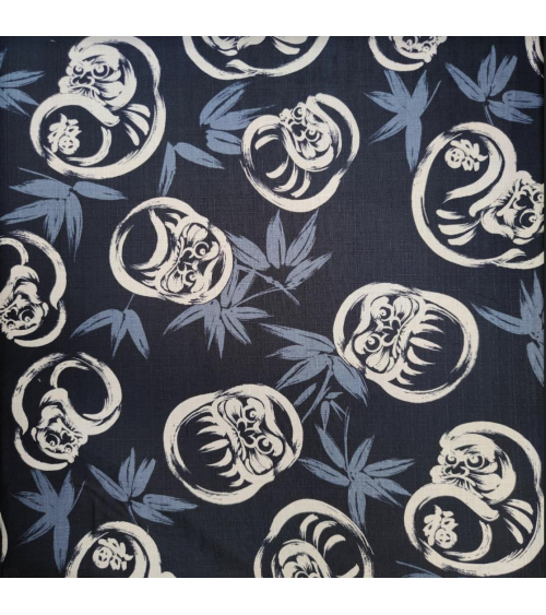 Japanese dobby fabric "Daruma" in dark blue