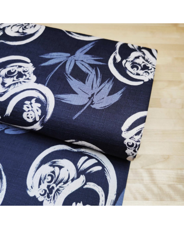 Japanese dobby fabric "Daruma" in dark blue