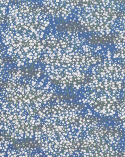 Papel washi decorativo pequeñas flores blancas sobre fondo azulón.