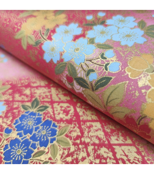Japanese cotton wisteria fabric in shades of pink.