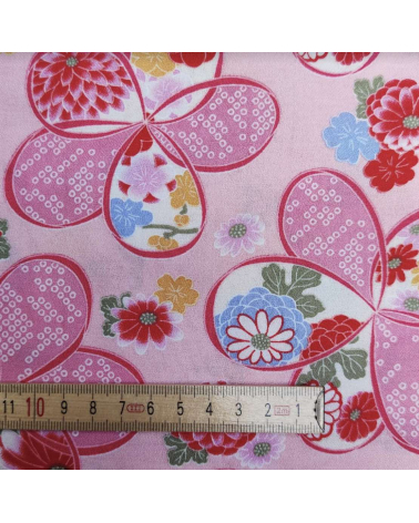 Japanese amundsen cotton fabric "Ume" in pink