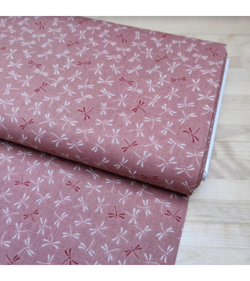 Japanese 'Tonbo' cotton fabric over salmon pink