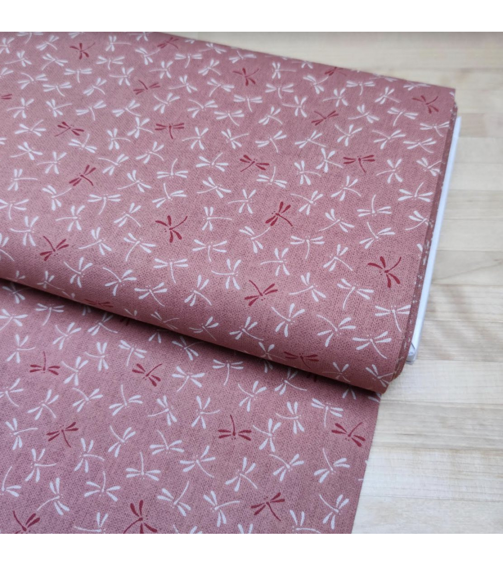 Tela japonesa de algodón "Tonbo" en rosa salmón