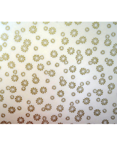 Papel japonés chiyogami pequeñas flores doradas sobre fondo blanco