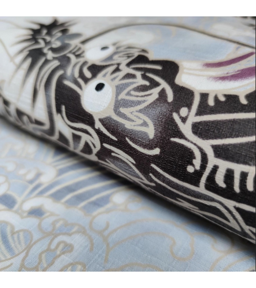 Japanese dobby fabric 'XL Dragons' in white.