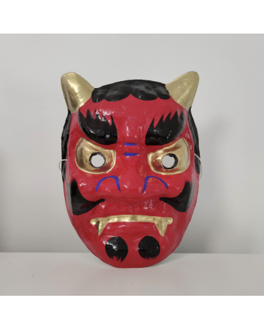 Setsubun Oni (Japanese demon) mask in red.