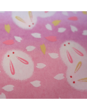 Chiyogami, cute bunnies over pink background
