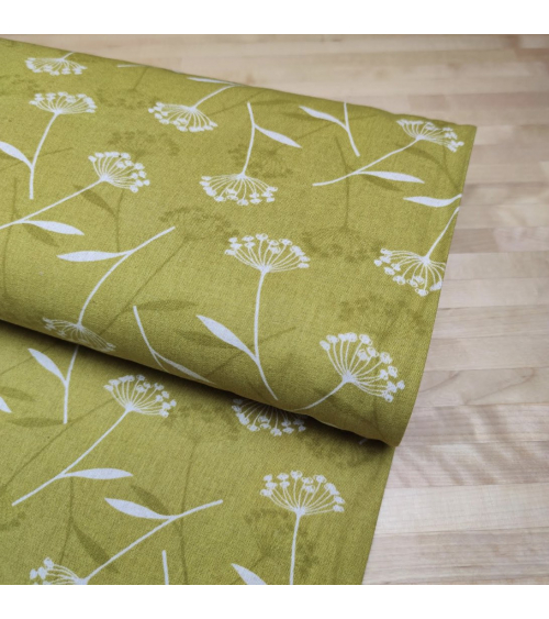 Flowered Japanese canvas in sprout green.