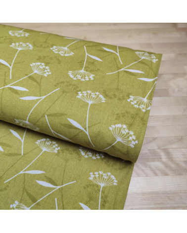 Flowered Japanese canvas in sprout green.