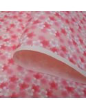 Papel chiyogami sakuras en rosa sobre fondo rosa