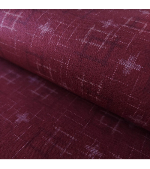 Japanese 100% cotton fabric "Igeta" (brocade) in burgundy