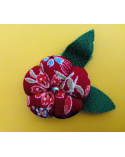 Red ume, Japanese brooch