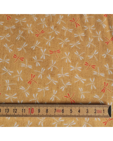 Japanese 'Tonbo' cotton fabric in mustard yellow
