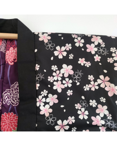 Reversible Hanten ( kimono coat) in purple and black.