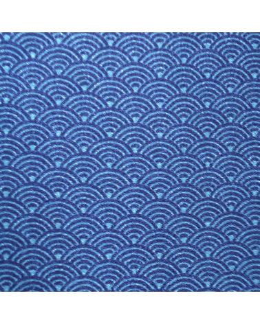 Tela crepé japonés de seigaha en azul