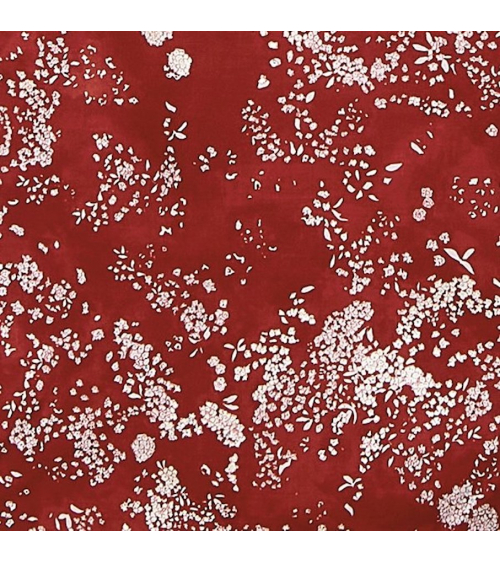 Tela NANI IRO "Lei Nani" en algodón-seda en rojo cereza