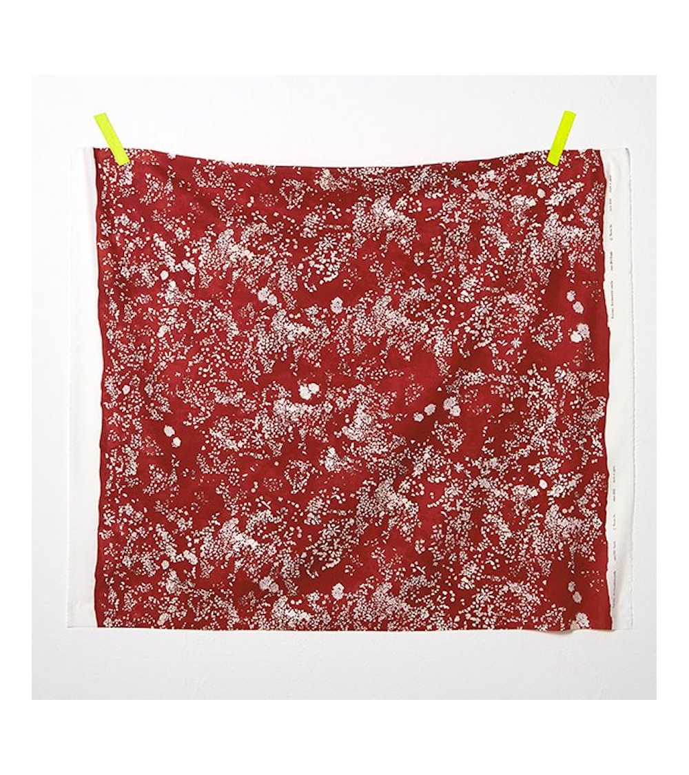 'Lei Nani' cotton-silk NANI IRO fabric in deep red