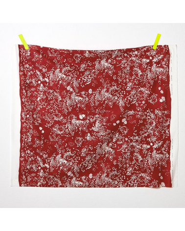 Japanese fabric NANI IRO by Naomi Ito in cotton-silk. 'Lei Nani' in deep red
