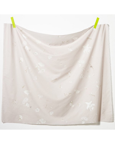 Japanese fabric NANI IRO by Naomi Ito in cotton-silk. 'New Morning' in very light dusty pink.