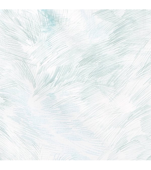 'Good Sign' Japanese Fabric by NANI IRO, in aqua green on white. Pearlescent highlights.