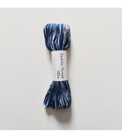 Sashiko (Japanese embroidery) thread 100m Variegated blue