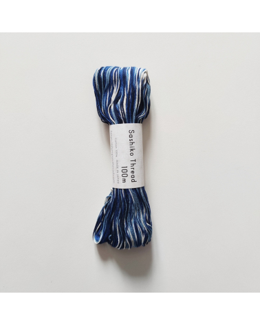 Sashiko (Japanese embroidery) thread 100m Variegated blue