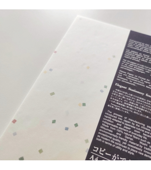 Papel Japonés washi AWAGAMI "Tanabata" con confetti de colores. 20 h.