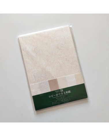 Japanese AWAGAMI washi paper 'Natural Mix' 50 sheets.