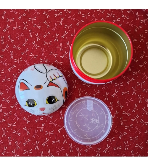 Cajita de lata para té en forma de Maneki neko