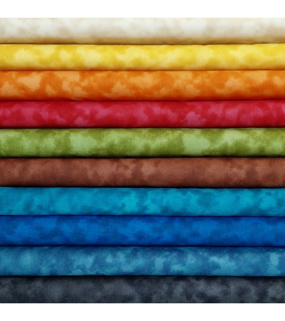 Fat quarter (50x55cm) bundle of 10 "nebula" japanese fabrics.