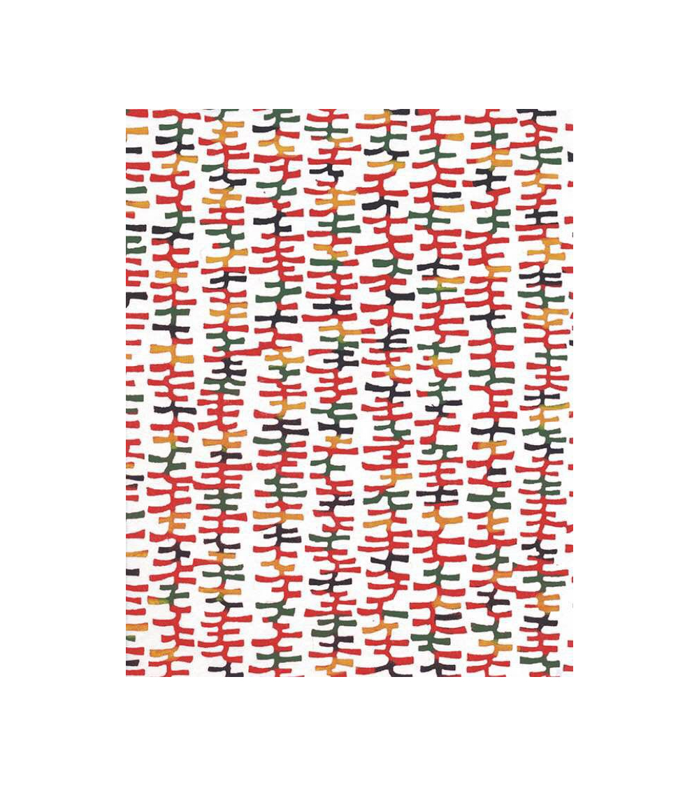 Papel Katazome con motivos gráficos en rojo