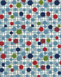 Katazome paper with circles on a blue fabric