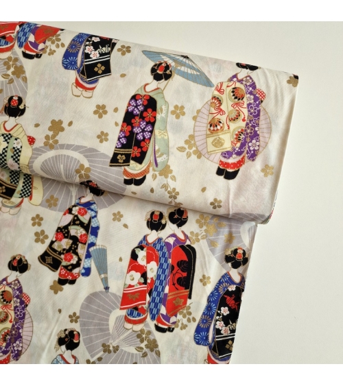 Japanese fabric ‘Maiko’, the geisha apprentice, in ivory.